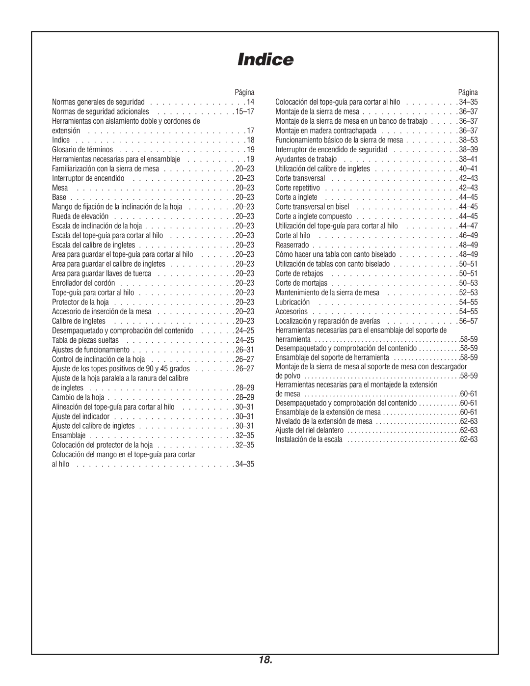 Skil 3400 manual Indice 