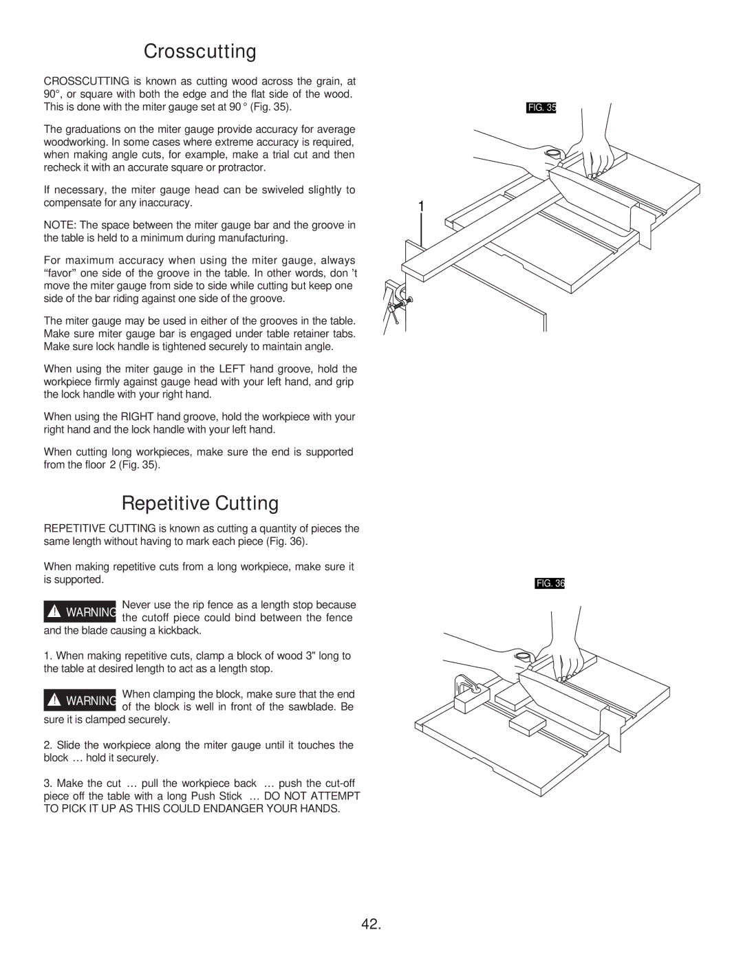 Skil 3400 manual Crosscutting, Repetitive Cutting 