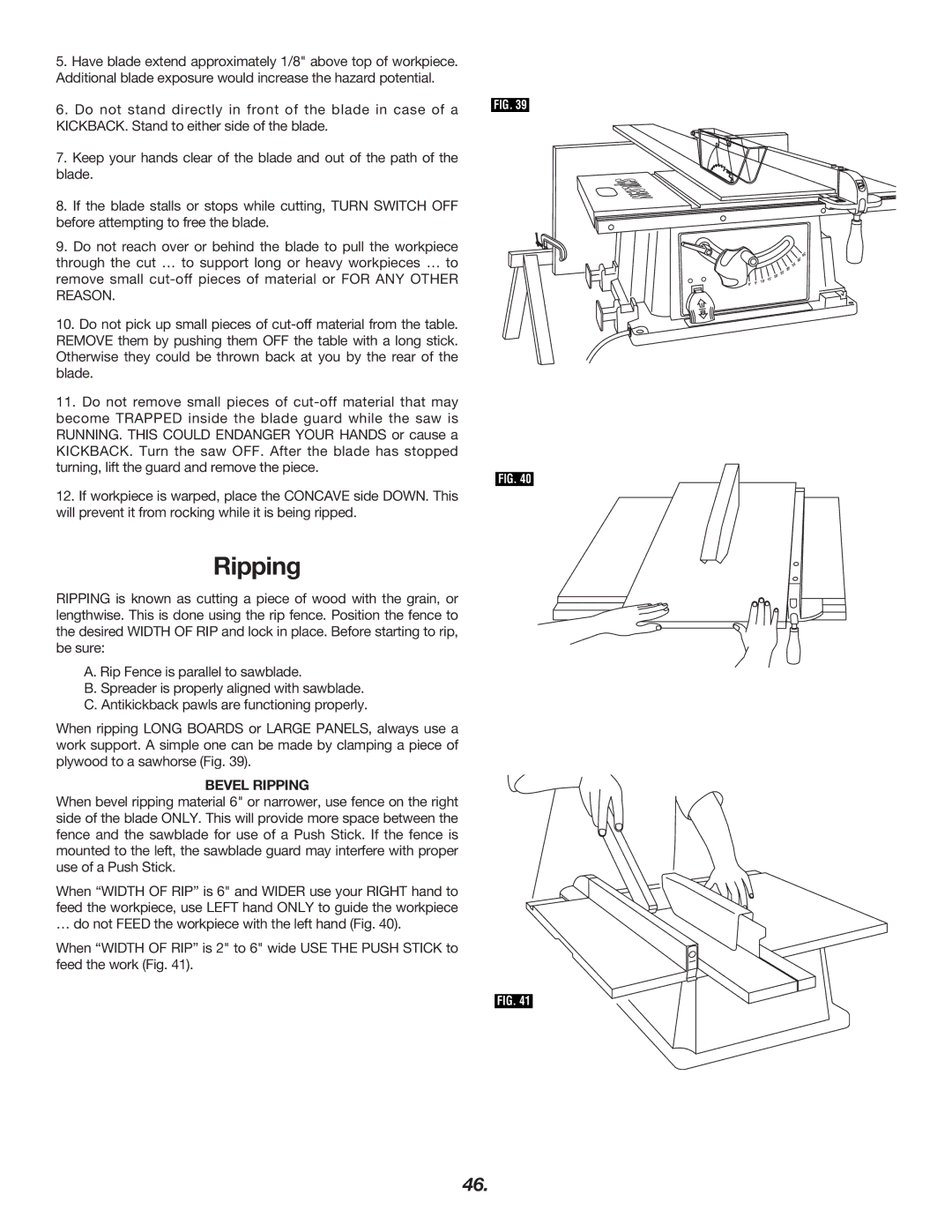 Skil 3400 manual Bevel Ripping 