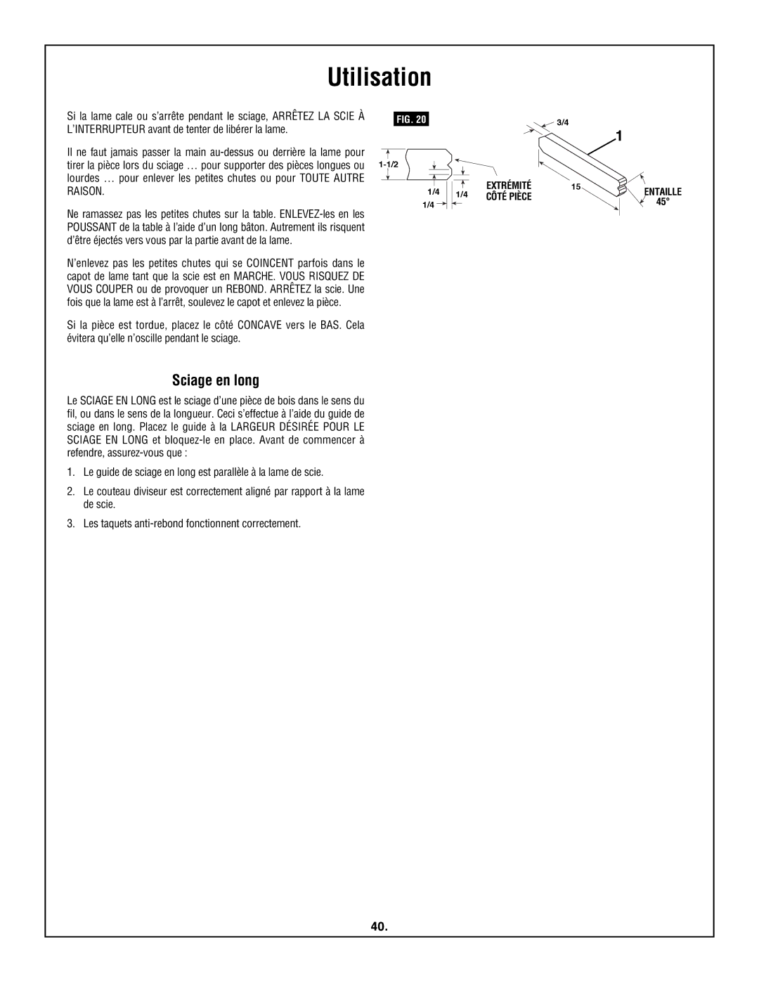 Skil 3600 manual Sciage en long 