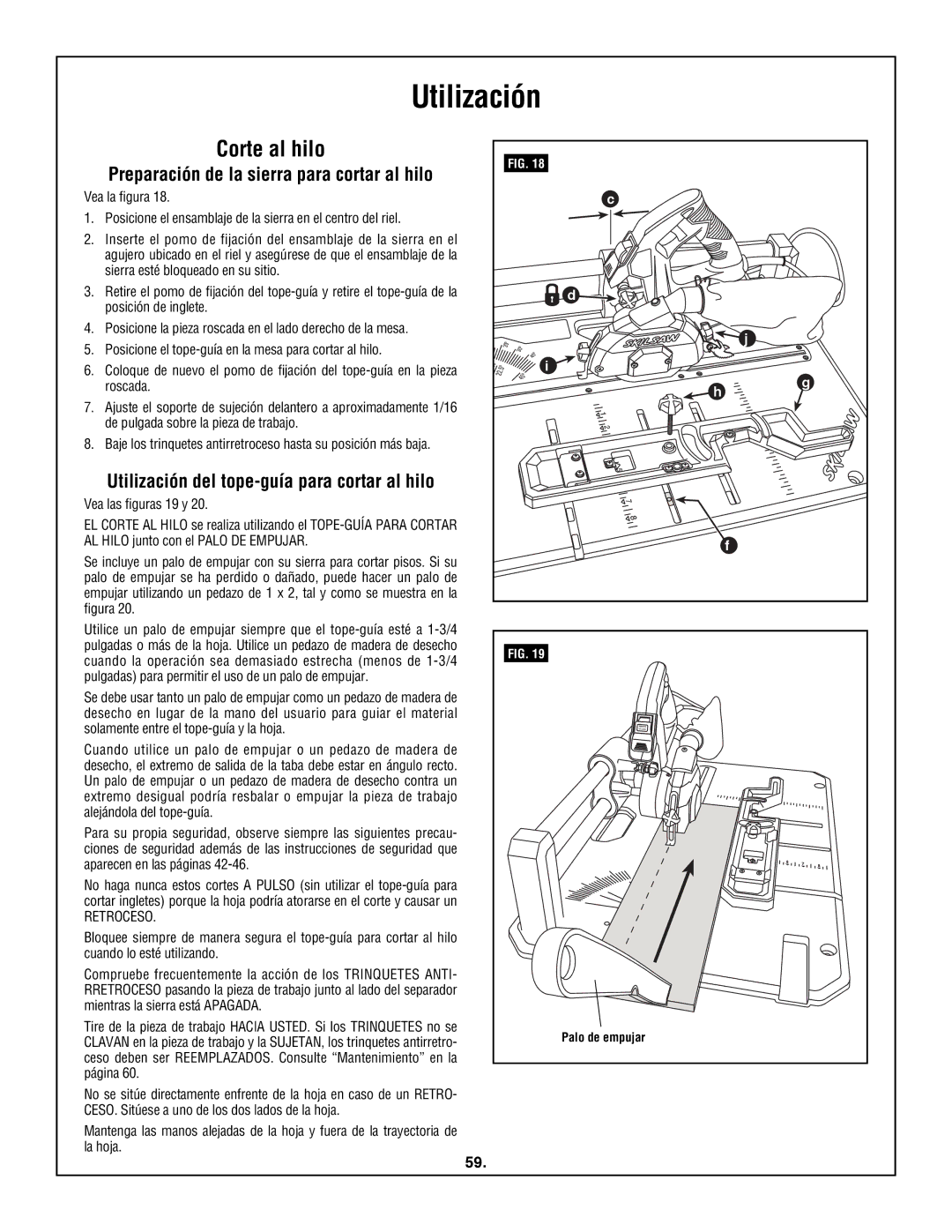 Skil 3600 manual Corte al hilo, Preparación de la sierra para cortar al hilo, Utilización del tope-guía para cortar al hilo 