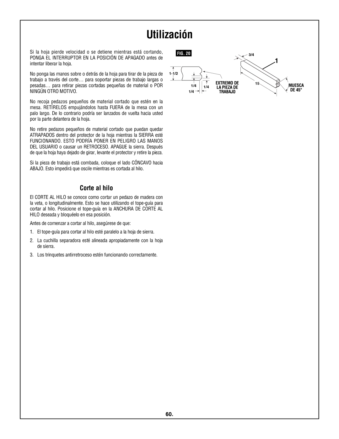 Skil 3600 manual Corte al hilo 