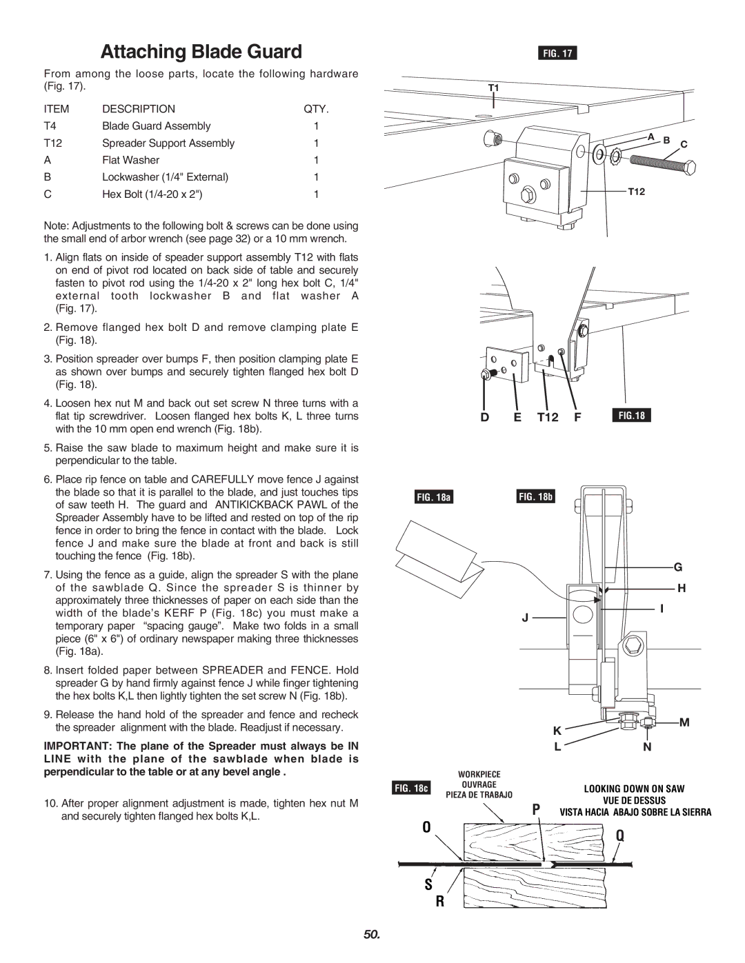 Skil 3700 manual Attaching Blade Guard 