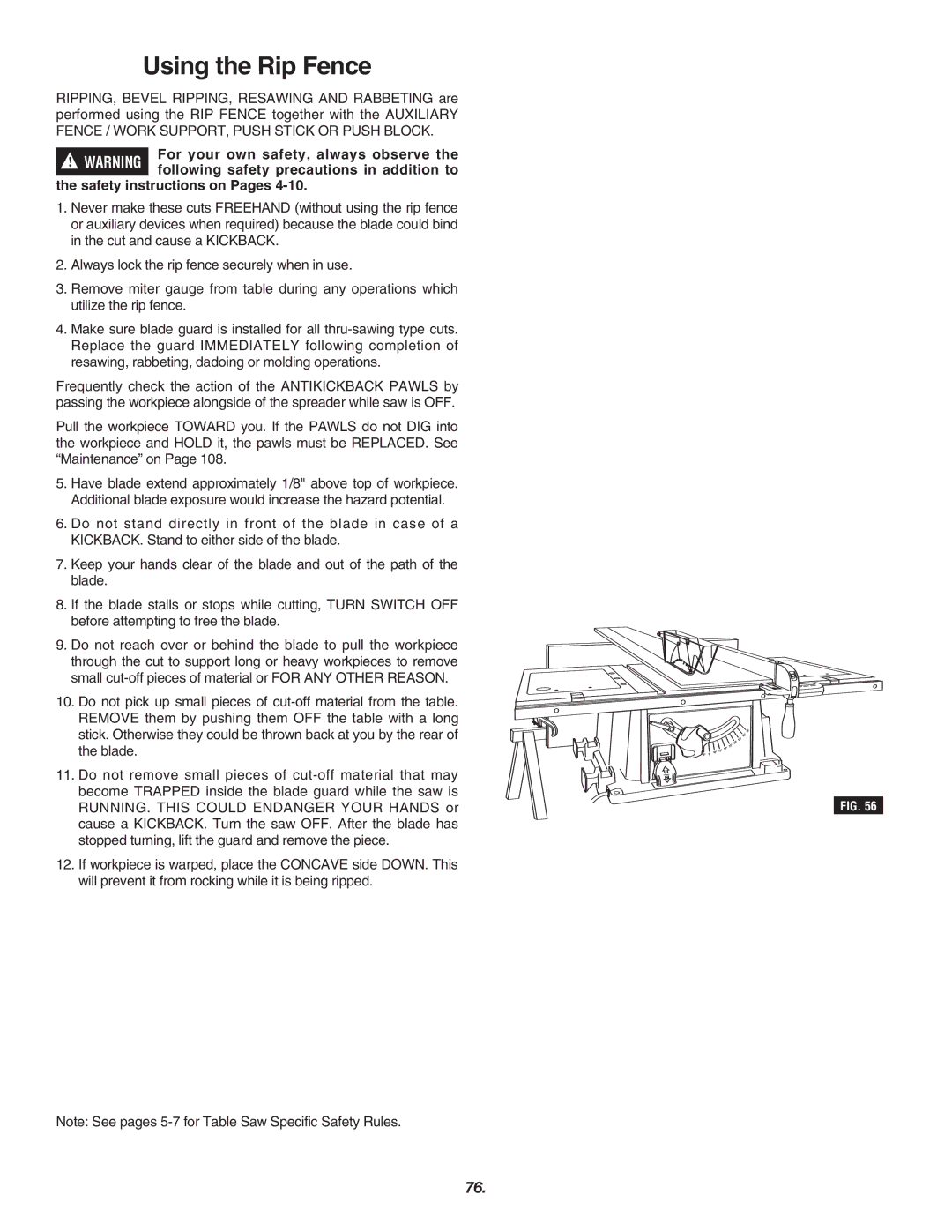 Skil 3700 manual Using the Rip Fence 