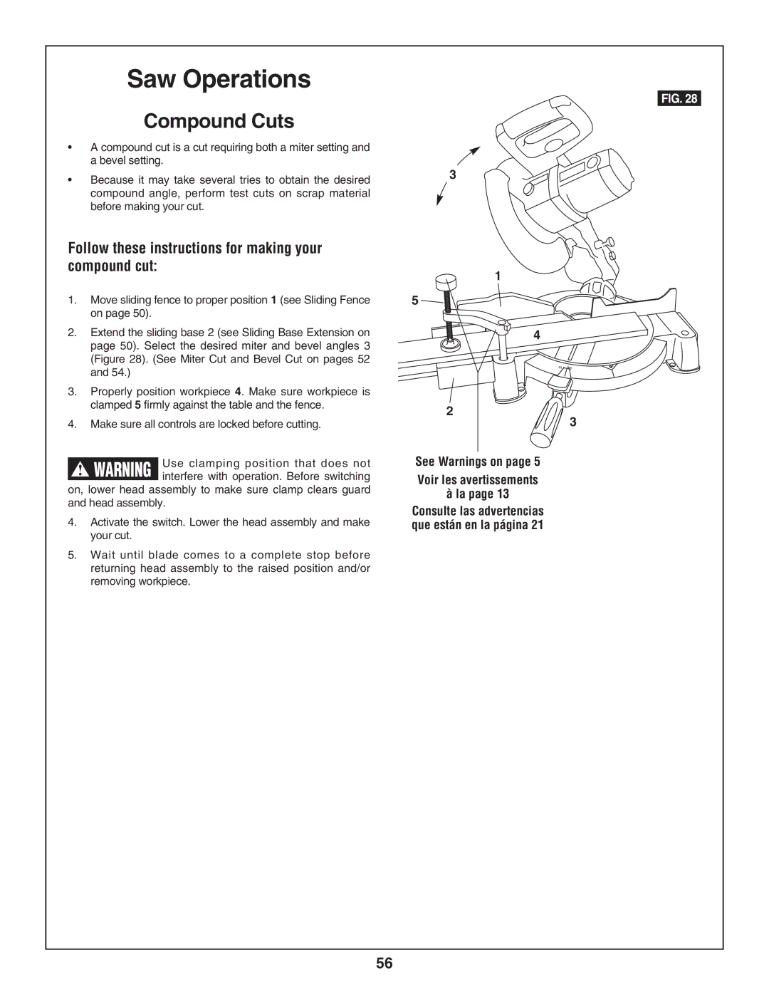 Skil 3800-02 manual Compound Cuts, Follow these instructions for making your compound cut 