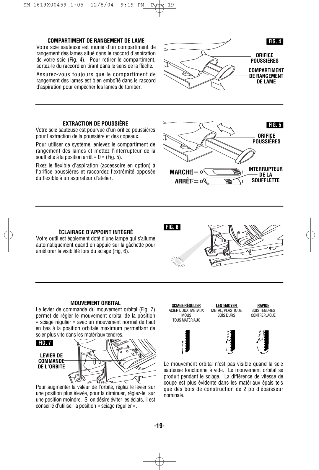 Skil 4390 manual Extraction DE Poussière, Éclairage D’APPOINT Intégré, Mouvement Orbital 