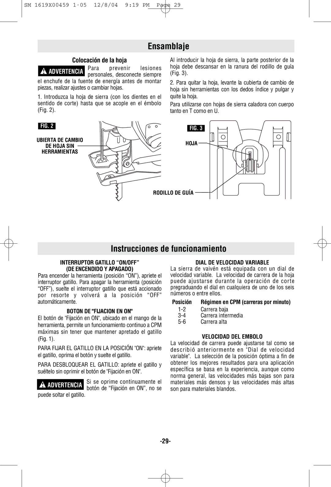 Skil 4390 manual Ensamblaje, Instrucciones de funcionamiento 