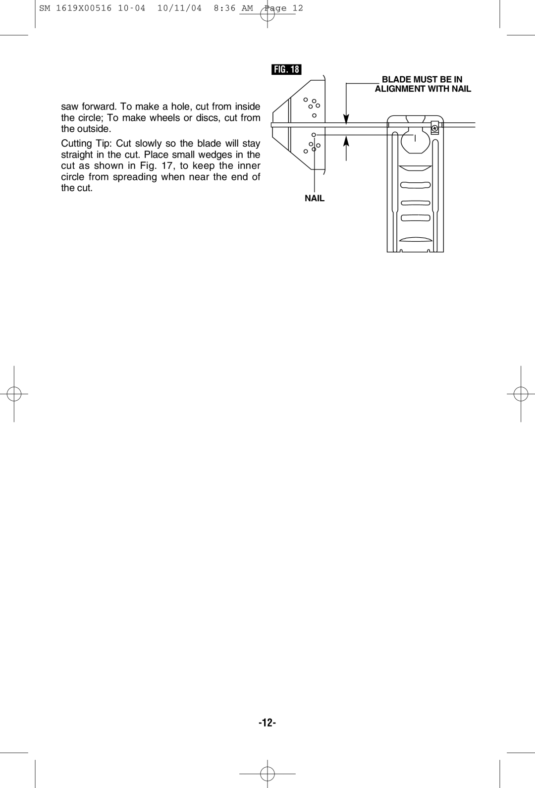 Skil 4485 manual Nail Blade Must be in Alignment with Nail 