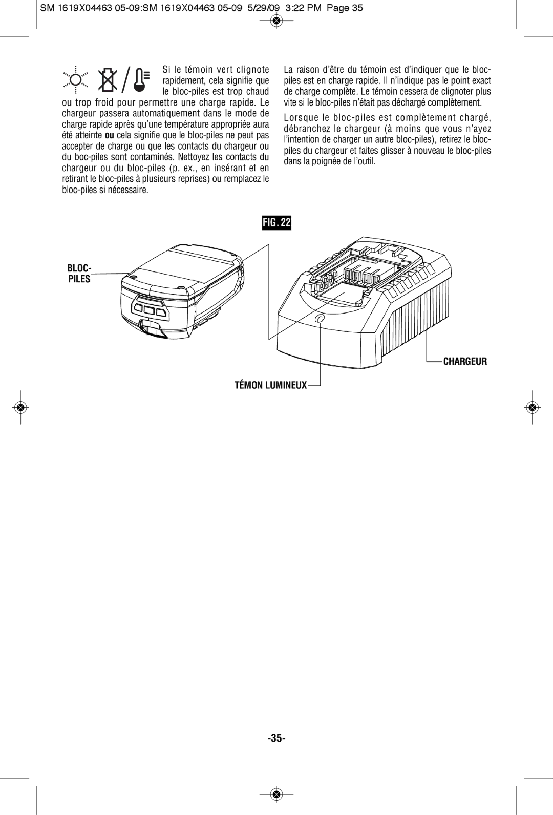 Skil 4570 manual Bloc Piles Témon Lumineux Chargeur 