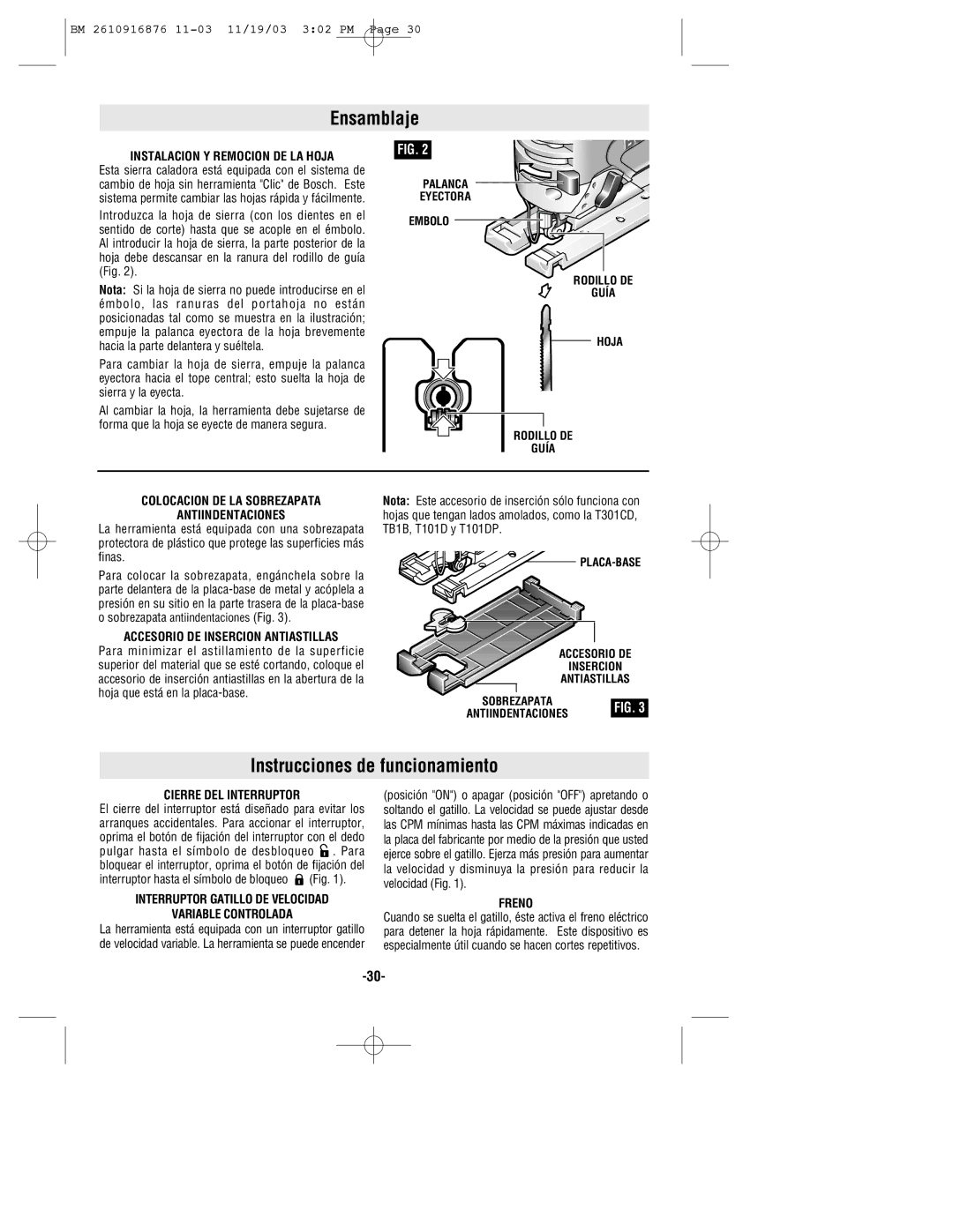 Skil 52324, 52318, 52314 manual Ensamblaje, Instrucciones de funcionamiento 