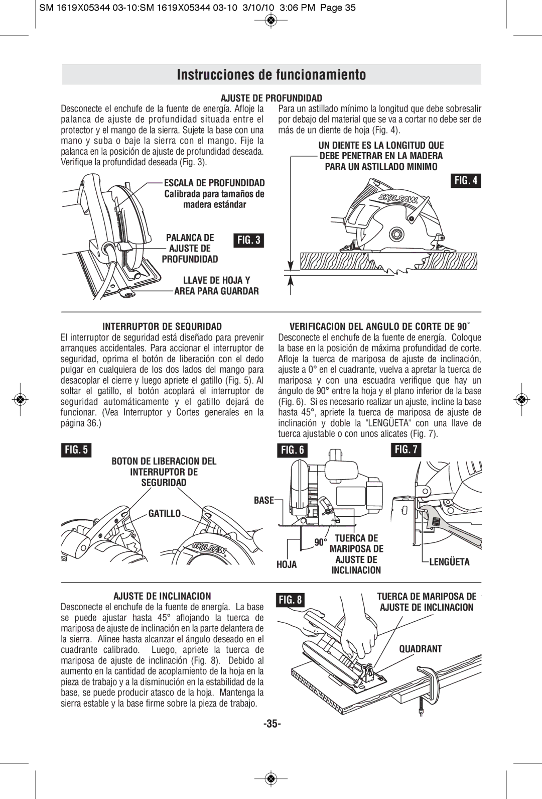 Skil 5485, 5480, 5385, 5380 manual Instrucciones de funcionamiento 