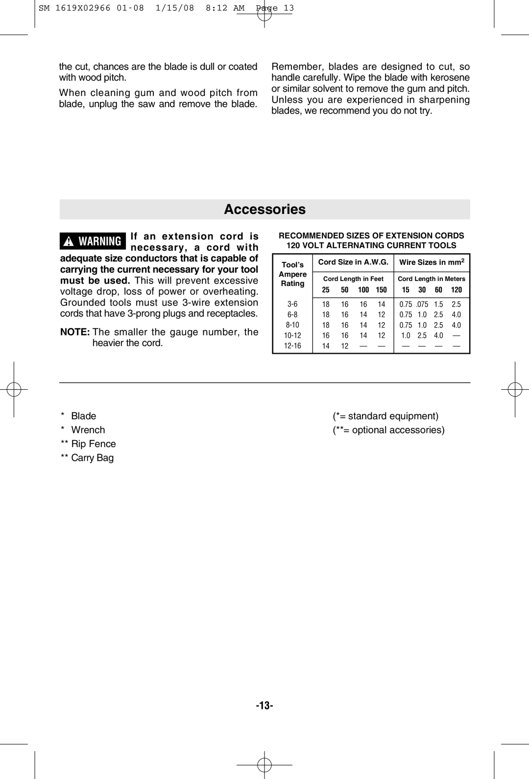 Skil 5585, 5580 manual Accessories 