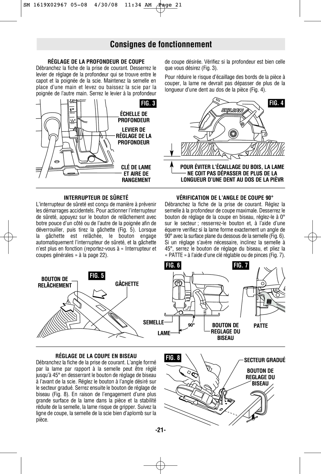 Skil 5680 manual Consignes de fonctionnement 