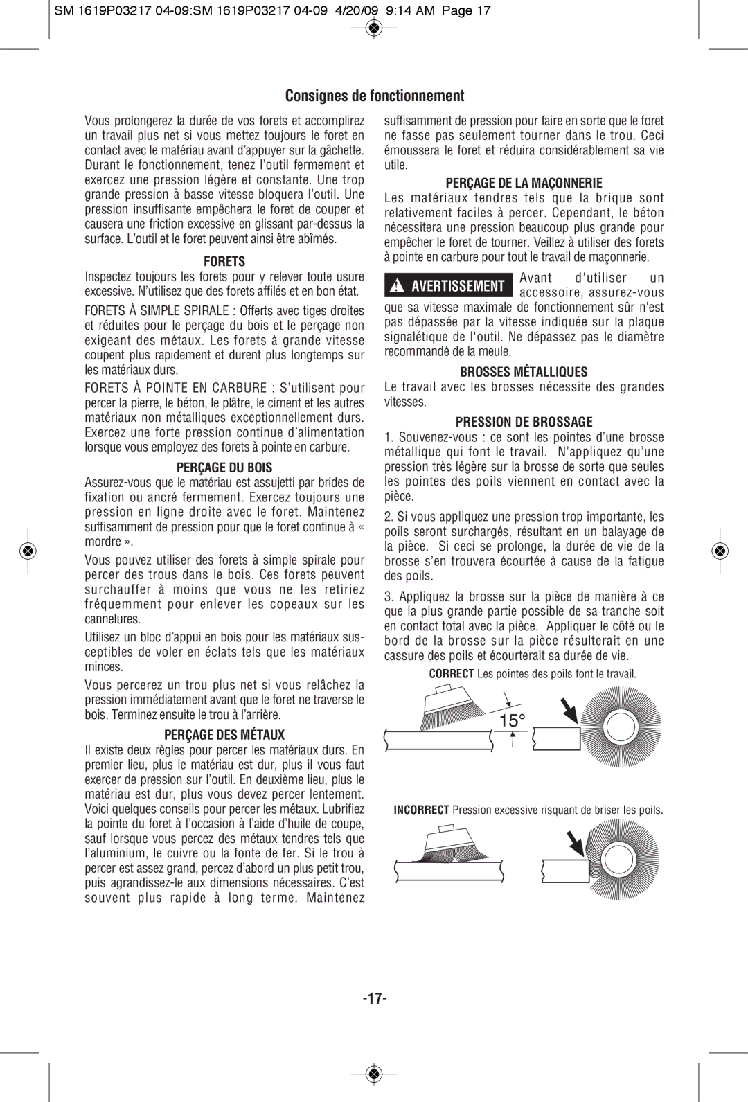 Skil 6238, 6132 manual Consignes de fonctionnement 