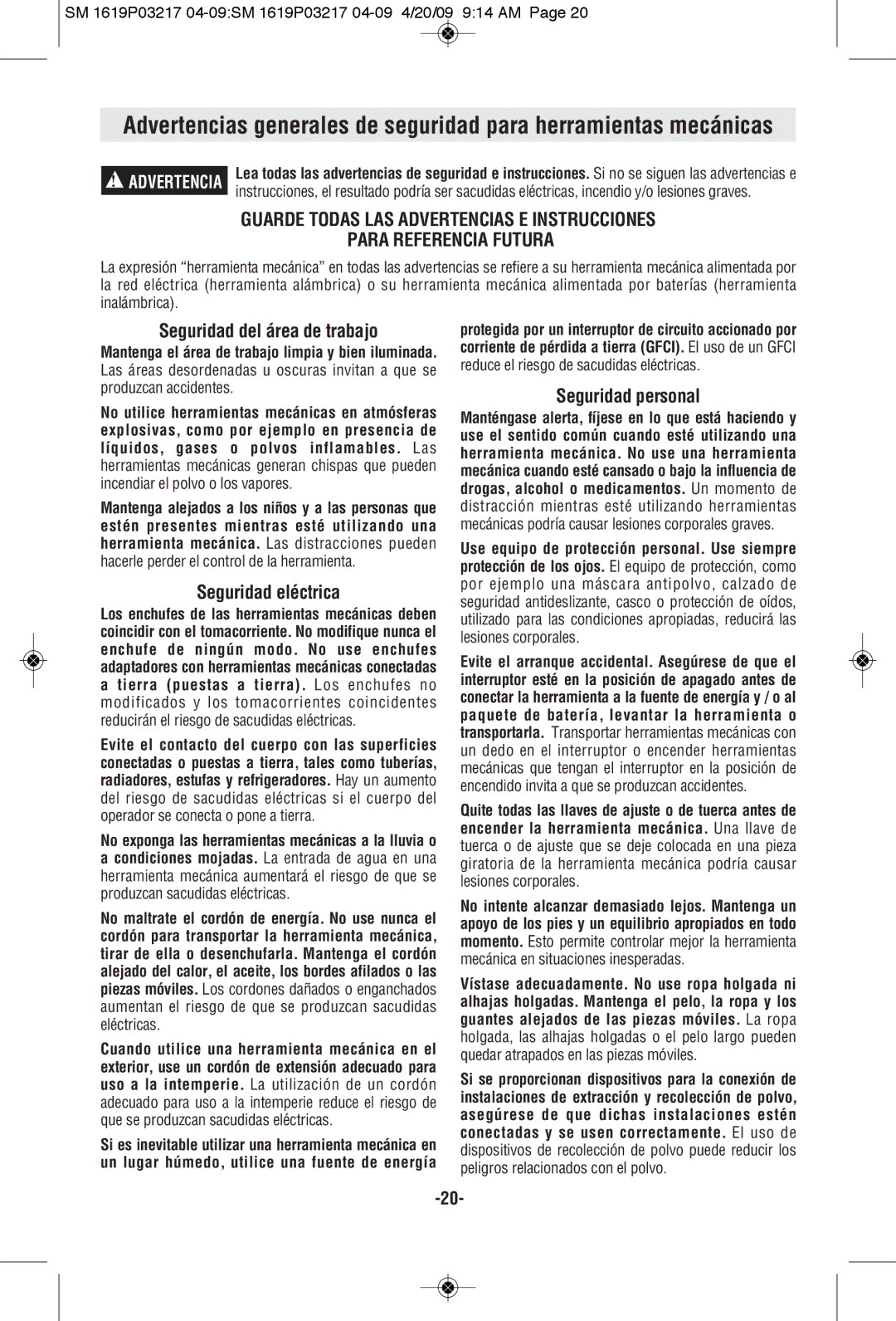 Skil 6132, 6238 manual Seguridad del área de trabajo, Seguridad eléctrica, Seguridad personal 