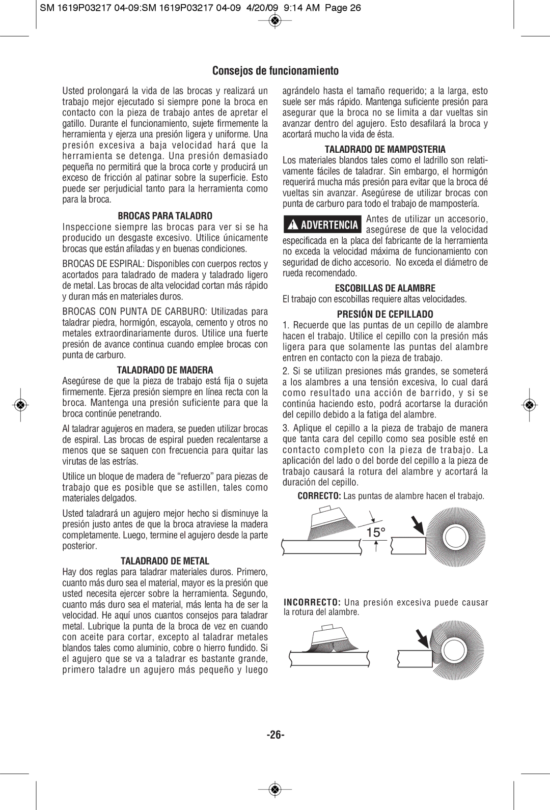 Skil 6132, 6238 manual Consejos de funcionamiento 