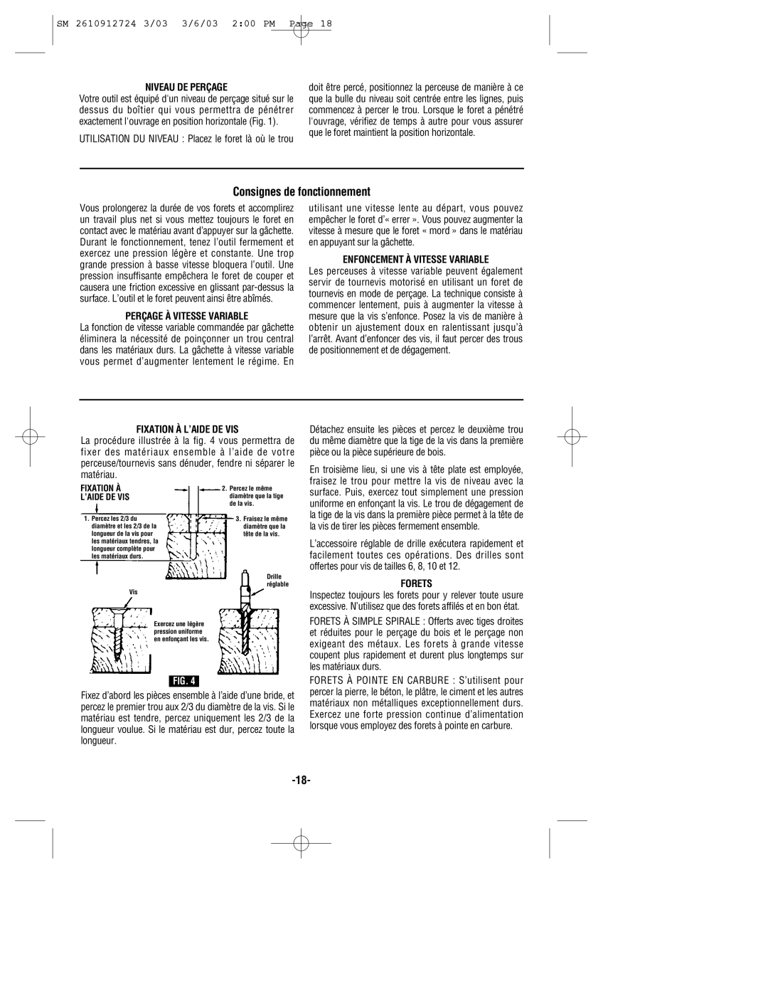 Skil 6265 manual Consignes de fonctionnement 