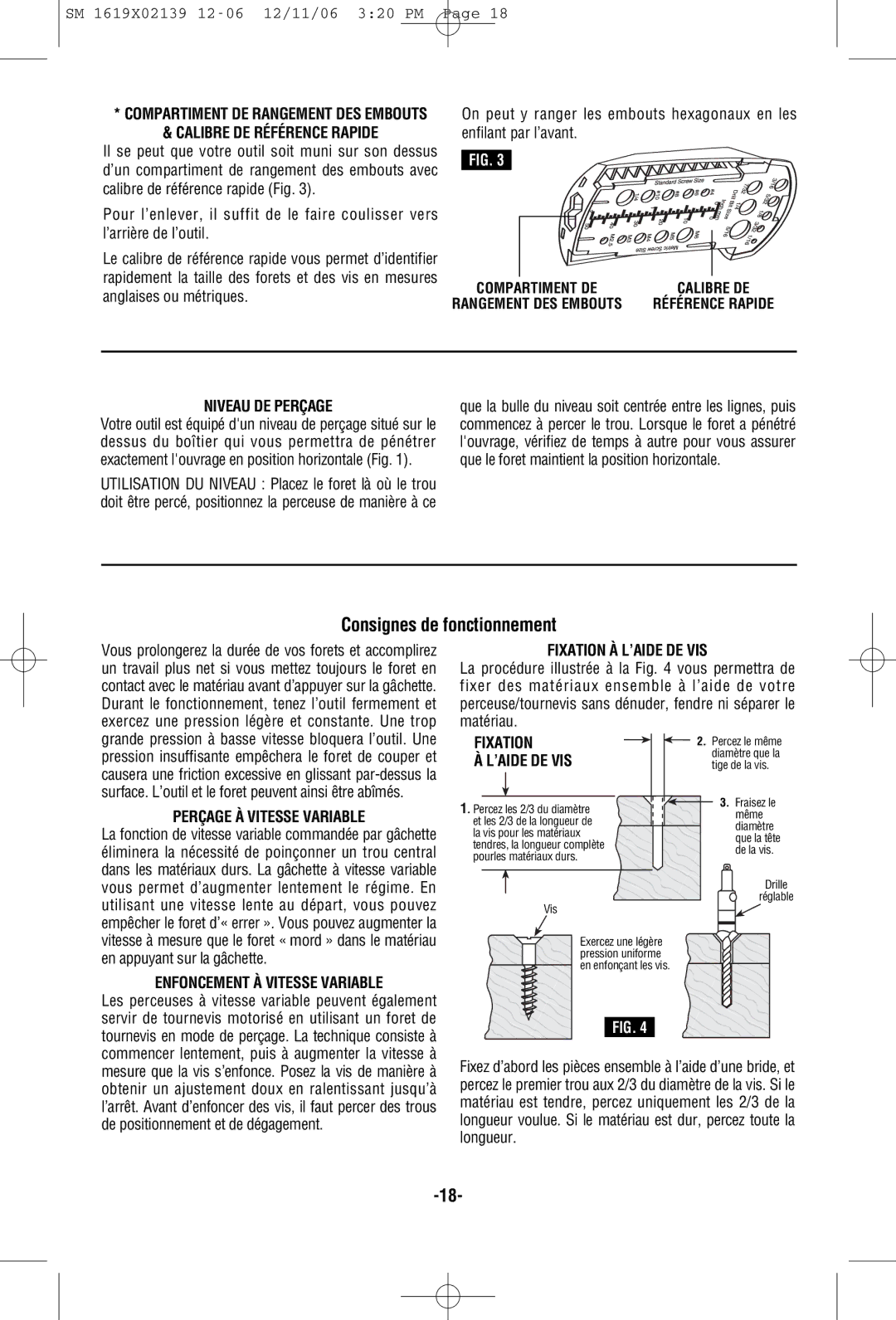 Skil 6267 manual Consignes de fonctionnement 