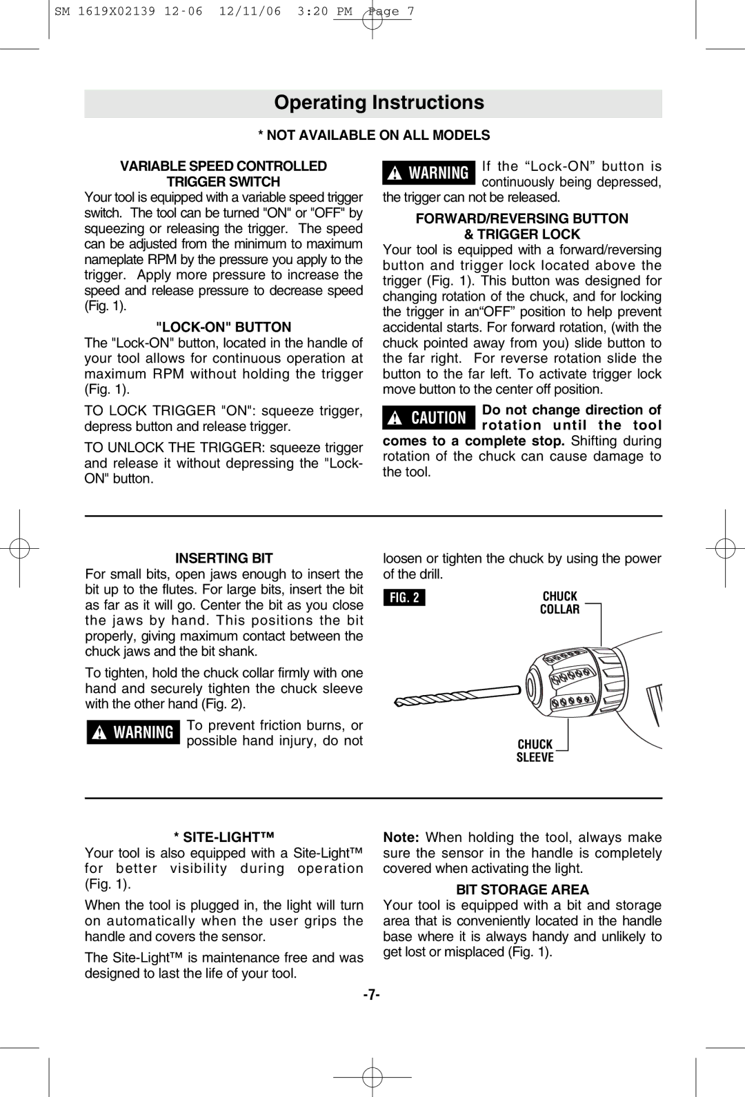 Skil 6267 manual Operating Instructions 