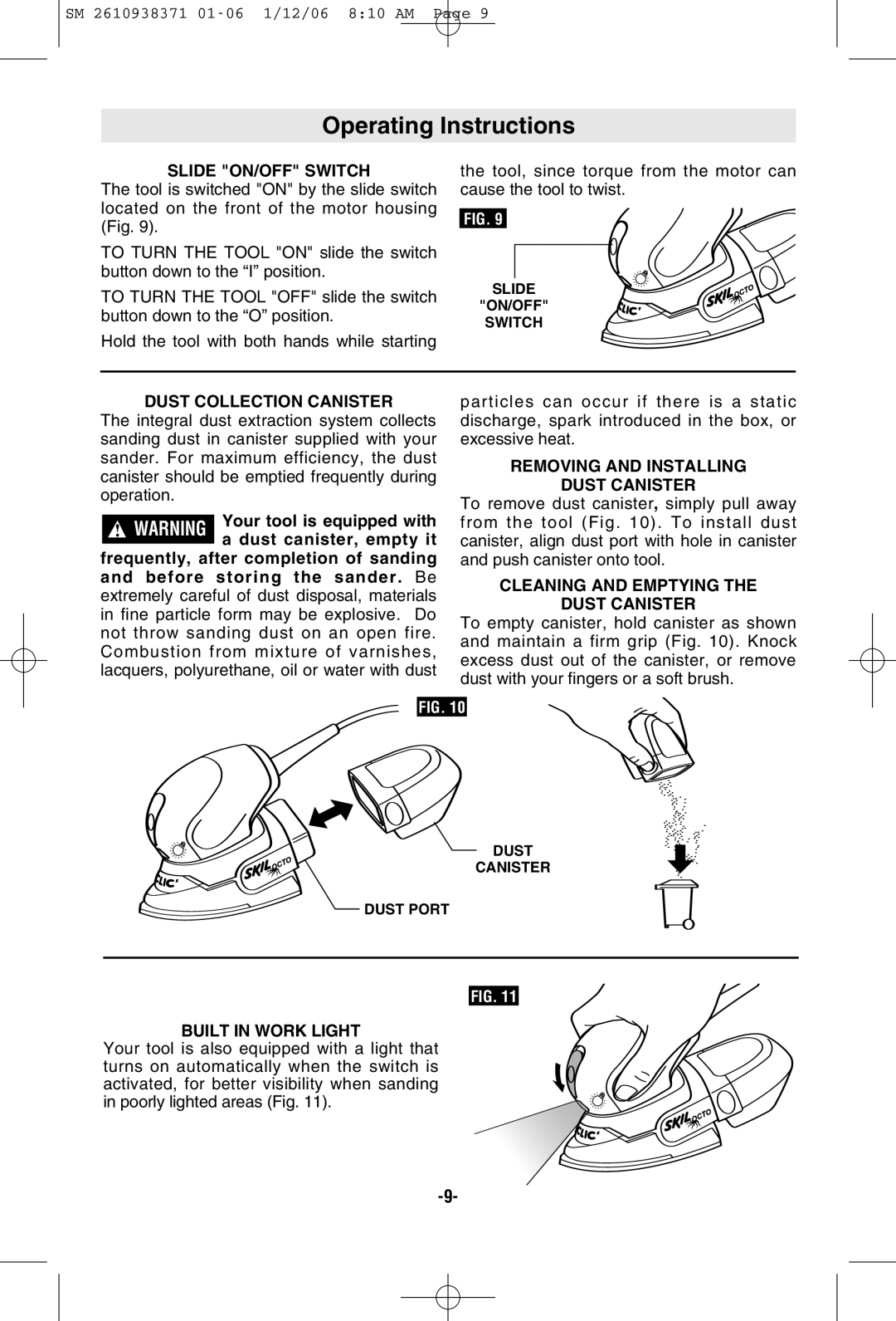 Skil 7300 manual Operating Instructions 