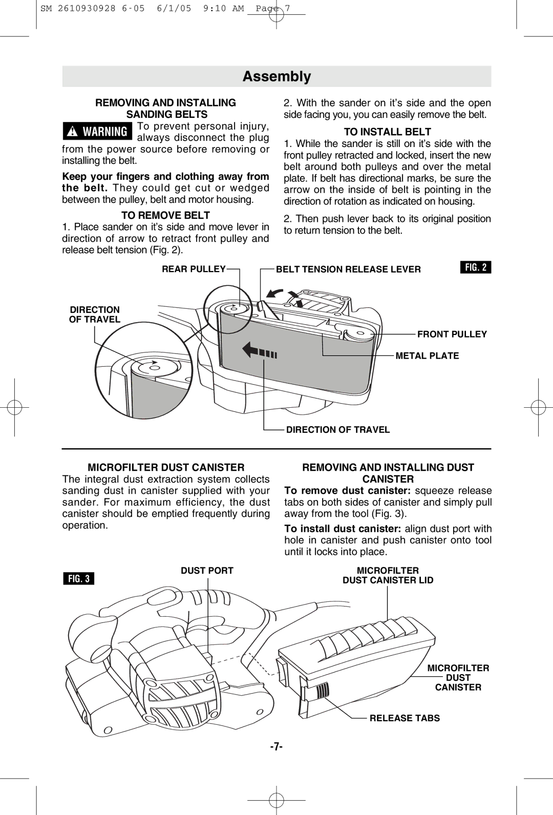 Skil 7500 manual Assembly 