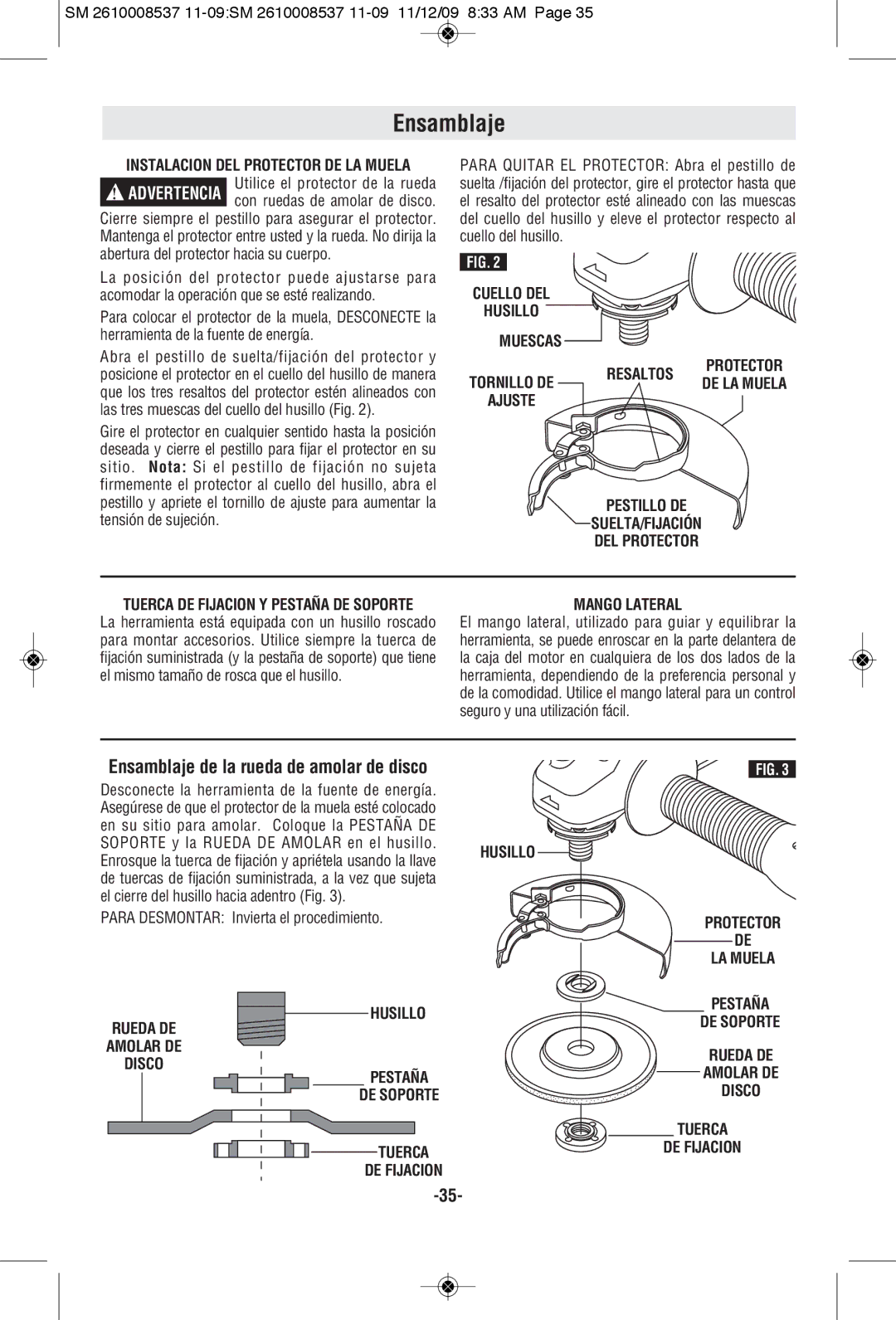 Skil 9295 manual Ensamblaje 