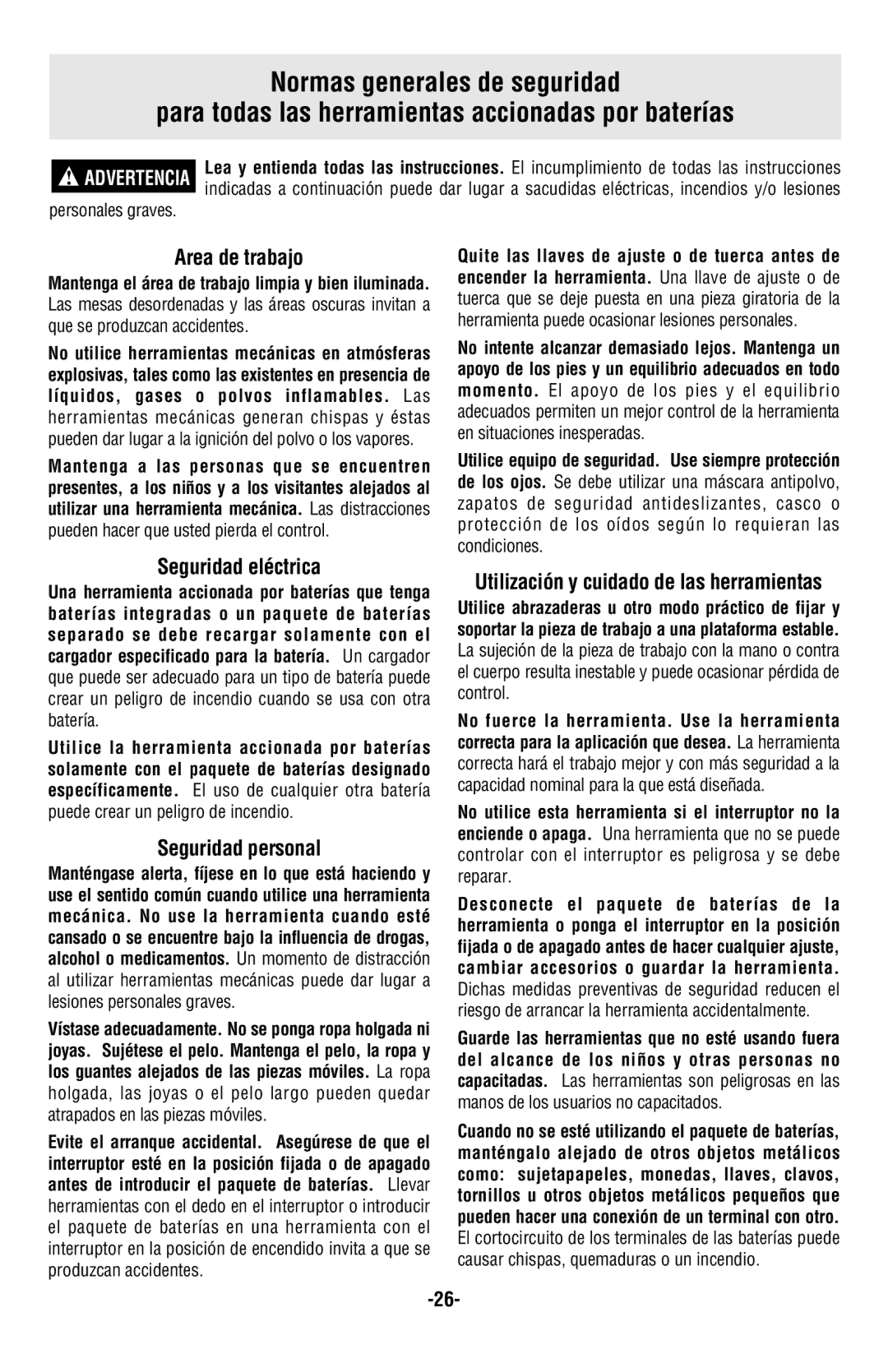 Skil 9350 manual Area de trabajo, Seguridad eléctrica, Seguridad personal, Personales graves 