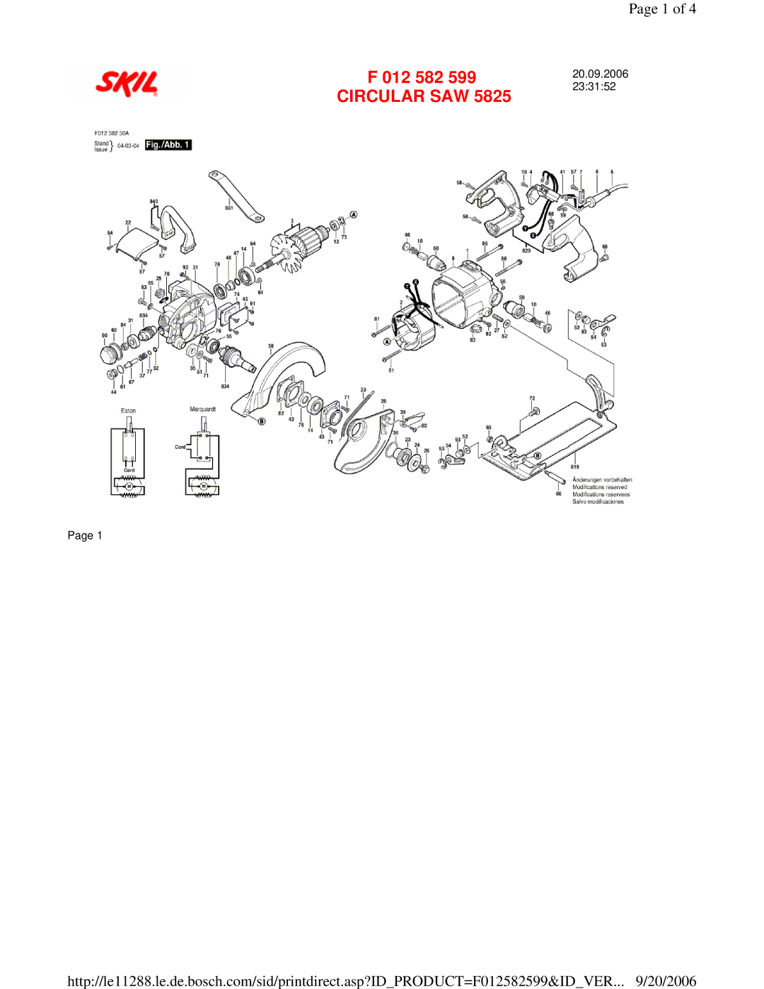 Skil F 012 582 599 manual Circular SAW 