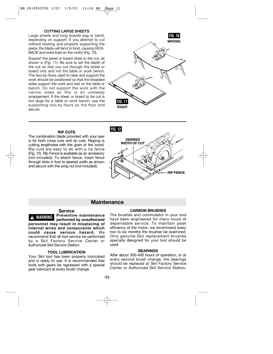 Skil HD5510 manual Maintenance 