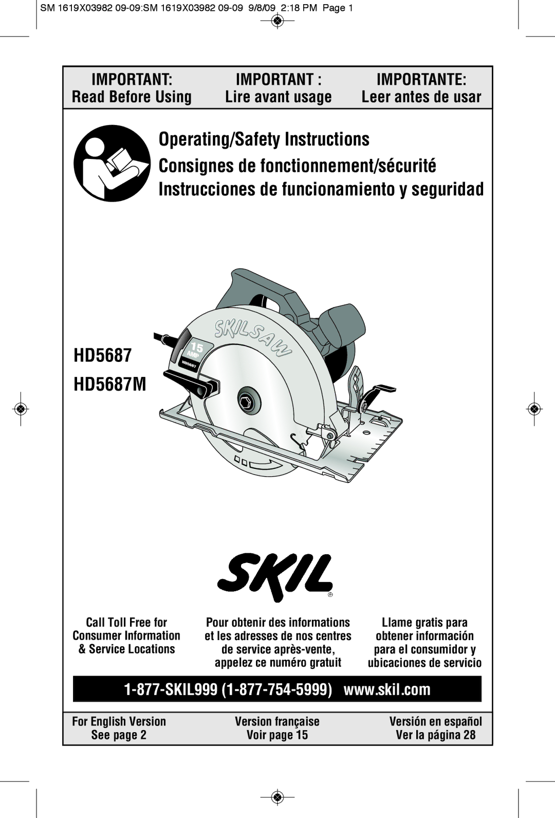 Skil HD5687M manual Leer antes de usar, See Voir Ver la página 