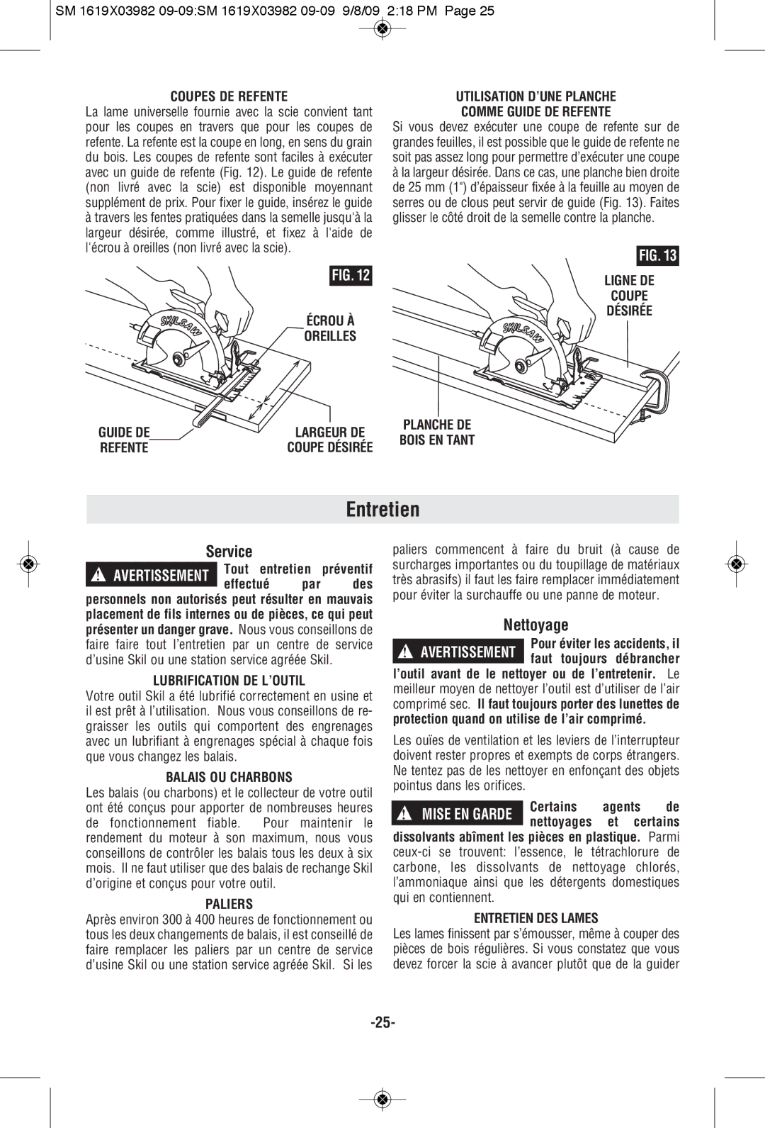 Skil HD5687M manual Entretien, Nettoyage 