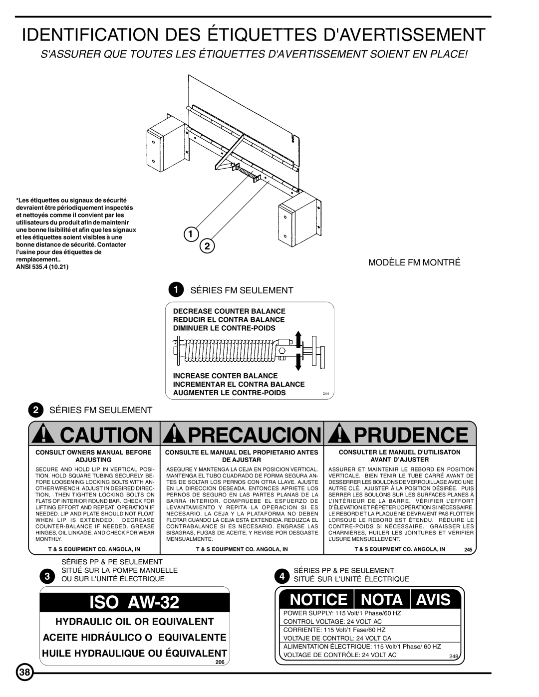 Skil PE Series, PP Series, FM Series owner manual Identification DES Étiquettes Davertissement 