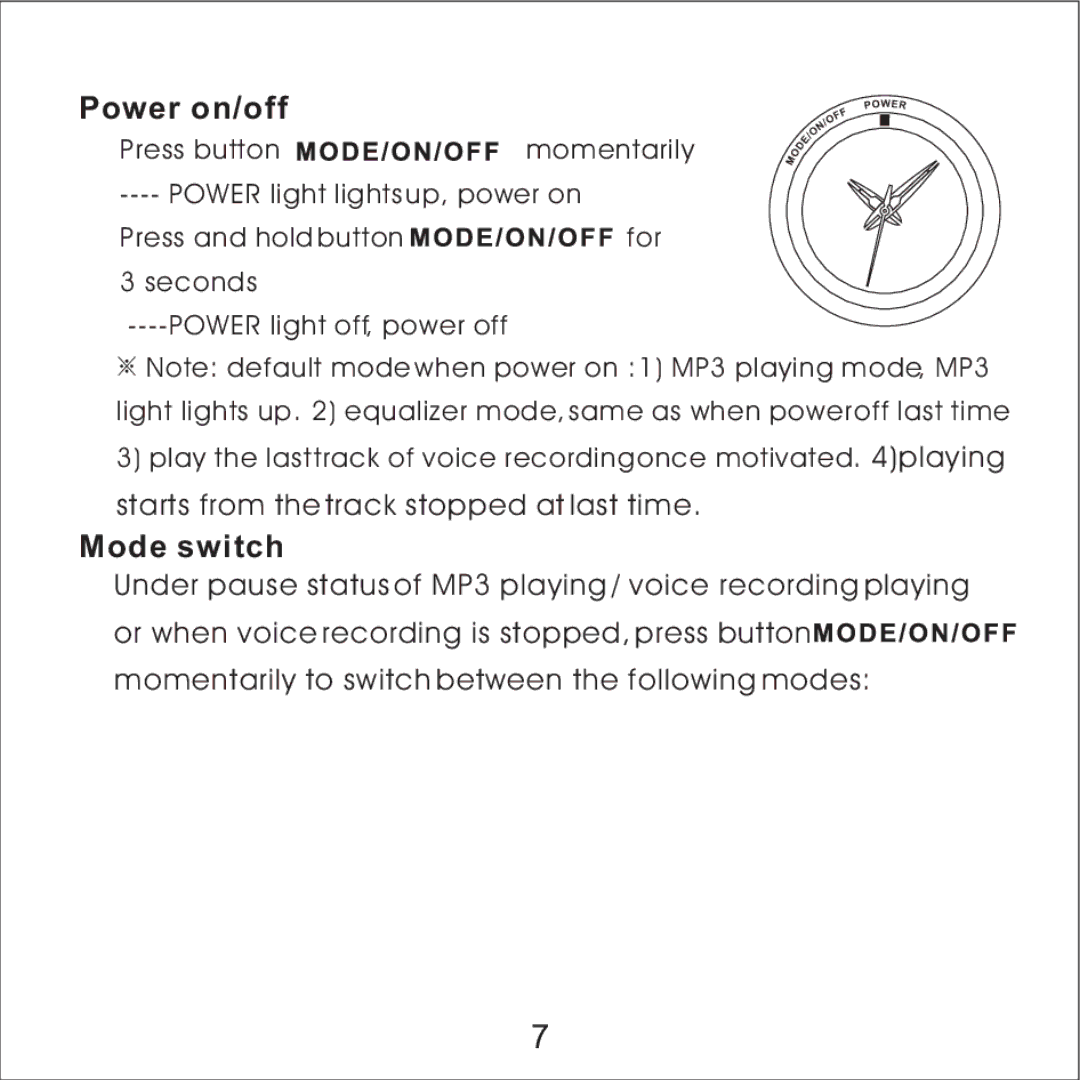 Skullcandy MacGyver manual Power on/off, Mode switch 