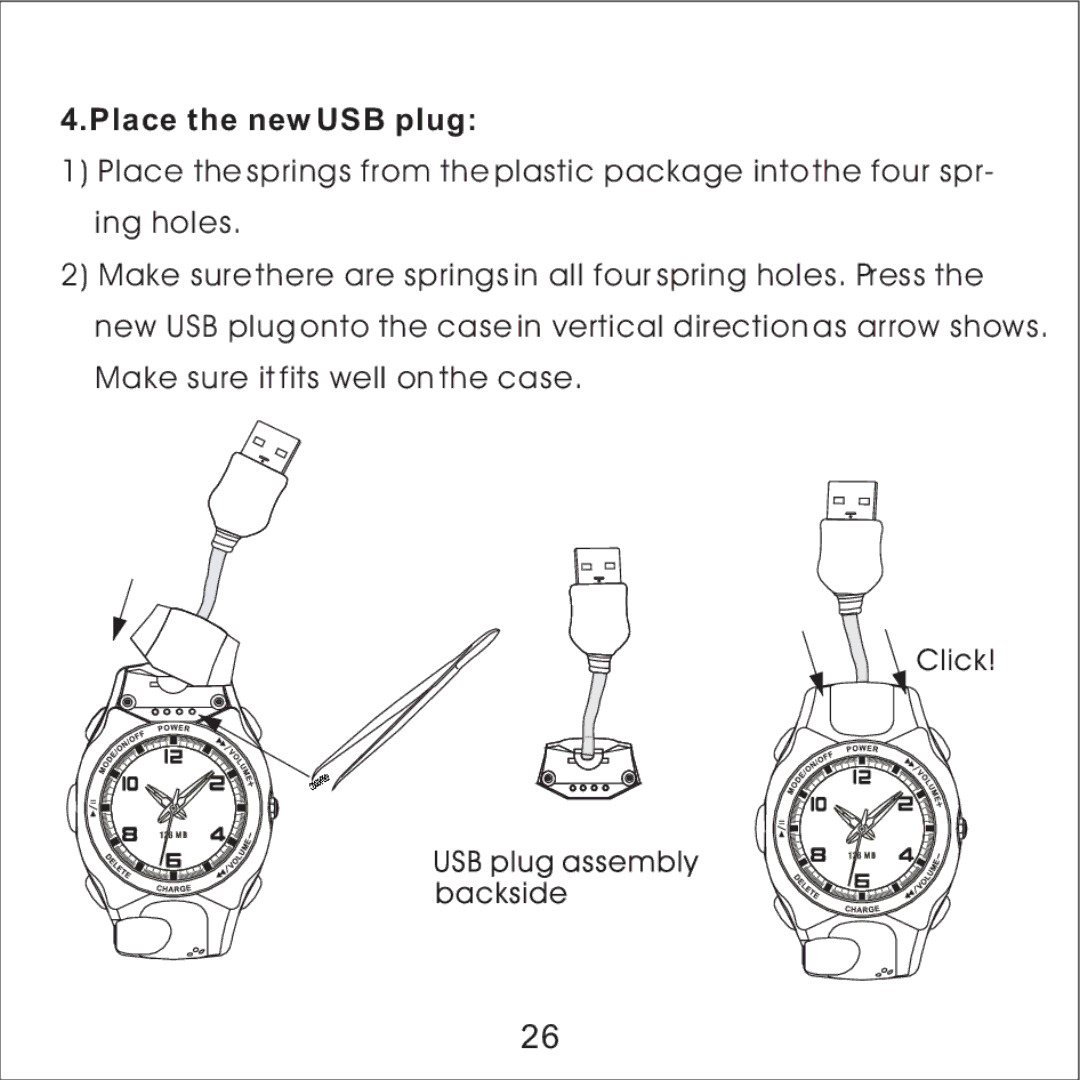 Skullcandy MacGyver manual Place the new USB plug 