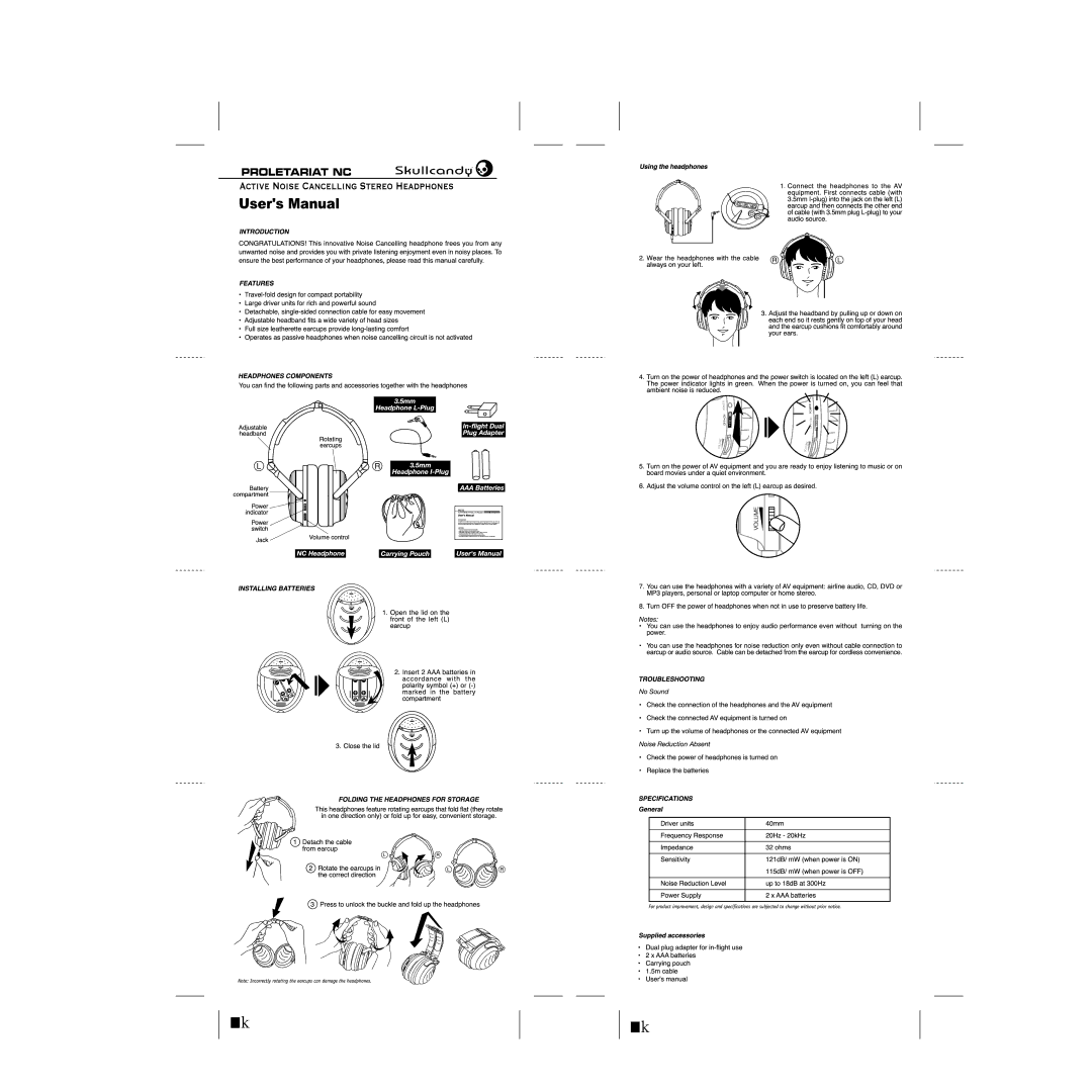 Skullcandy NC manual Offon 