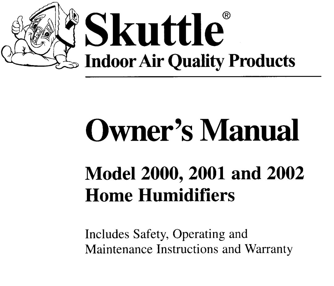 Skuttle Indoor Air Quality Products 2000, 2001, 2002 manual 