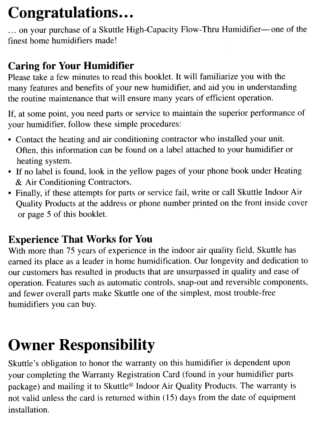 Skuttle Indoor Air Quality Products 2002, 2001, 2000 manual 