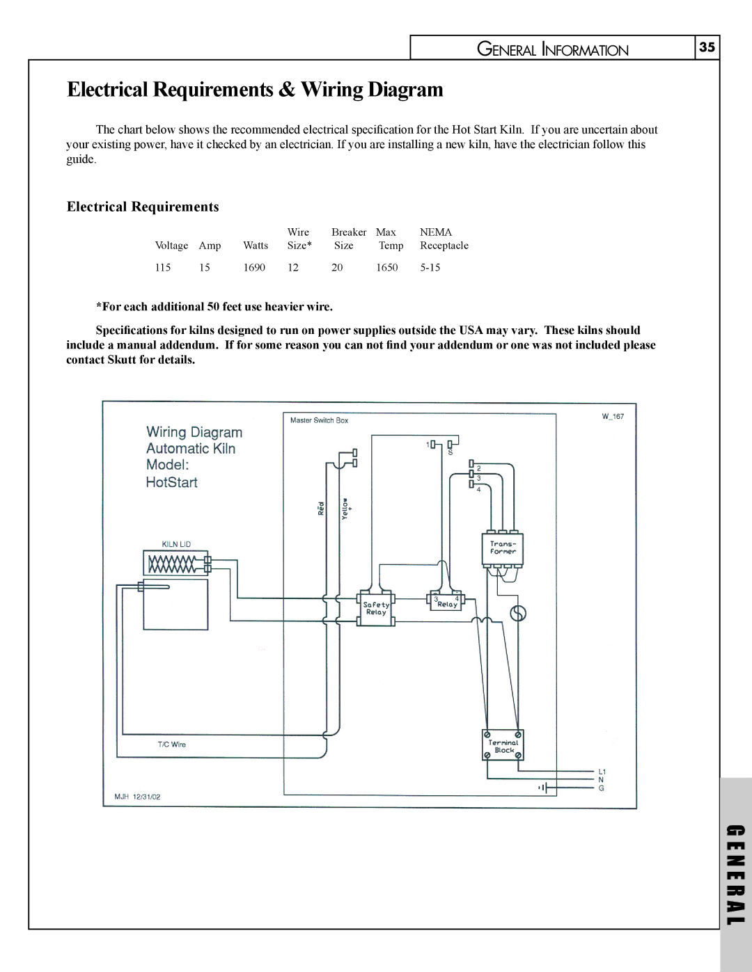 Skuttle Indoor Air Quality Products Klin manual Electrical Requirements & Wiring Diagram 