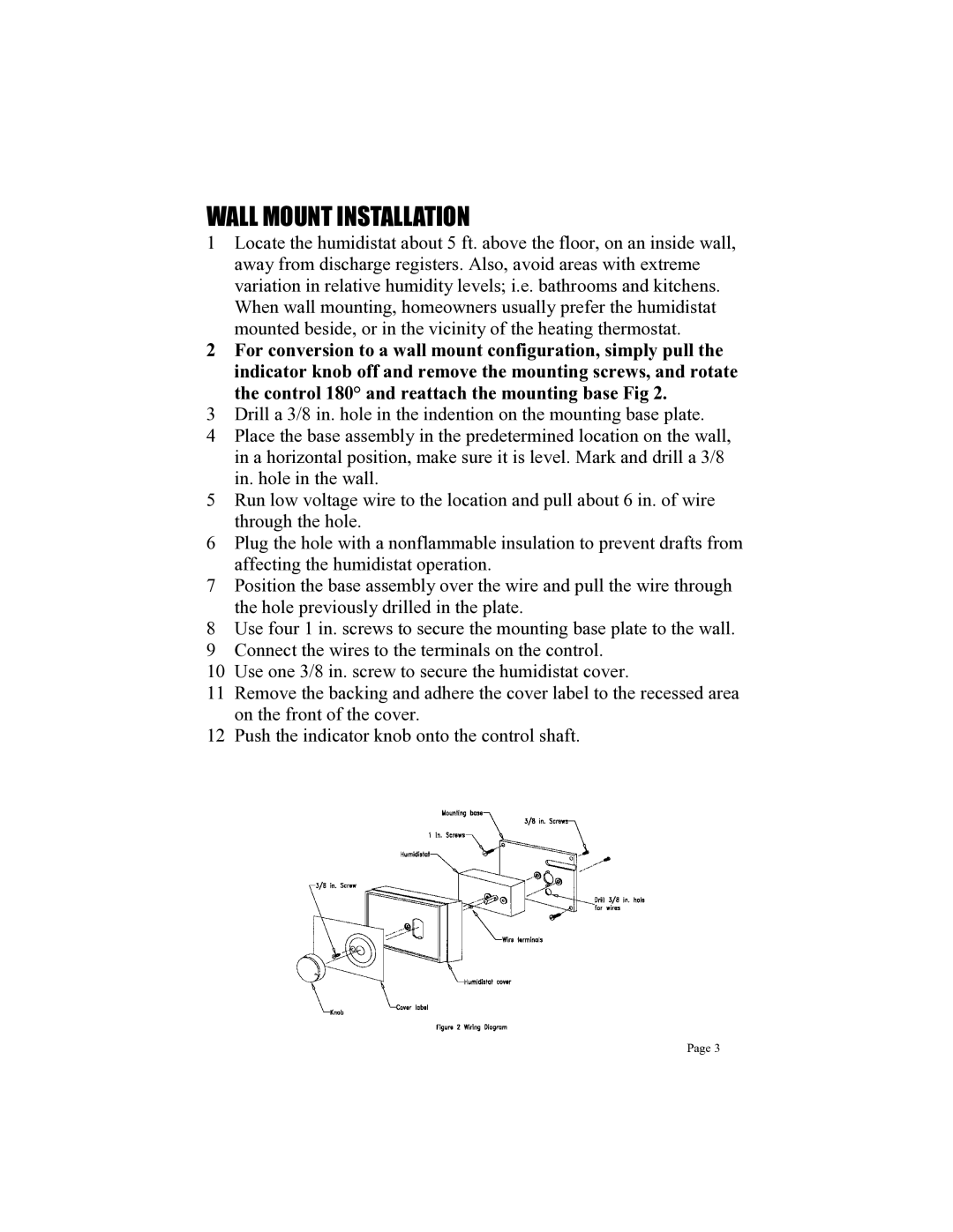 Skuttle Indoor Air Quality Products SK0-0055-001 installation instructions Wall Mount Installation 