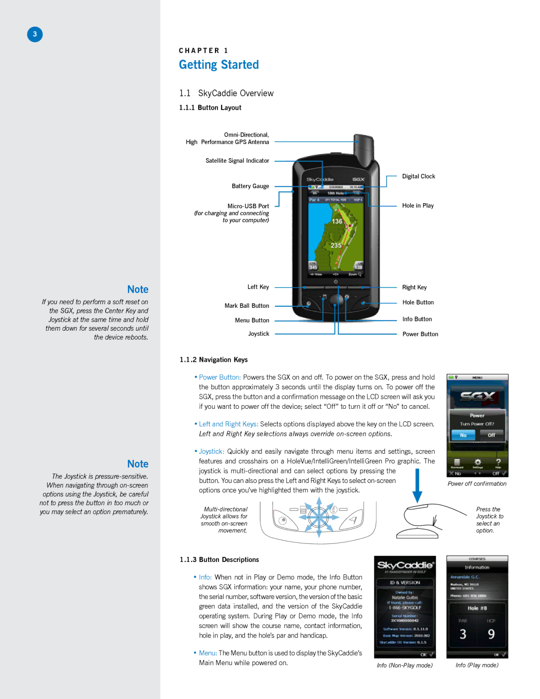 SkyGolf SGX manual Getting Started, SkyCaddie Overview 