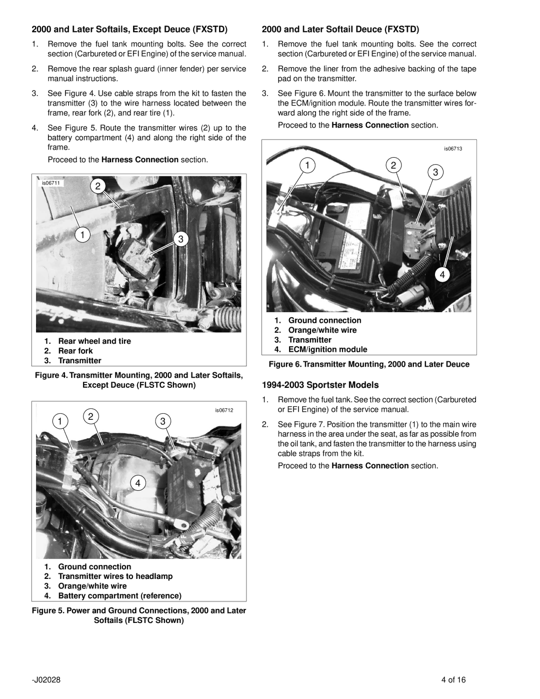 SkyLink 91558-01A, 91561-01, 91562-01 Later Softails, Except Deuce Fxstd, Later Softail Deuce Fxstd, Sportster Models 