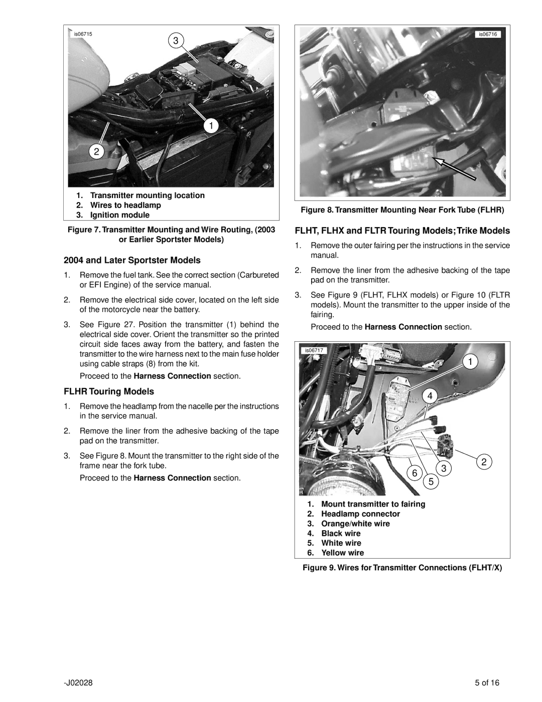 SkyLink 91562-01, 91561-01 Later Sportster Models, Flhr Touring Models, FLHT, Flhx and Fltr Touring ModelsTrike Models 