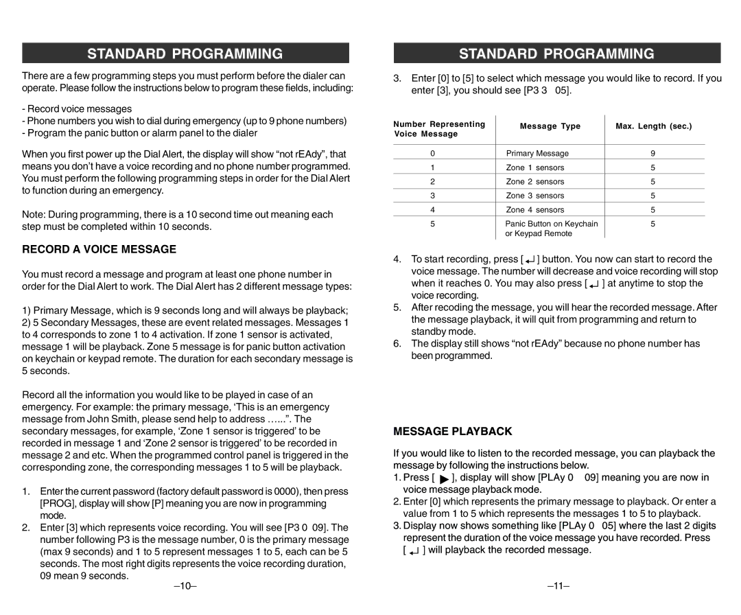 SkyLink ad-103 user manual Record a Voice Message, Message Playback 