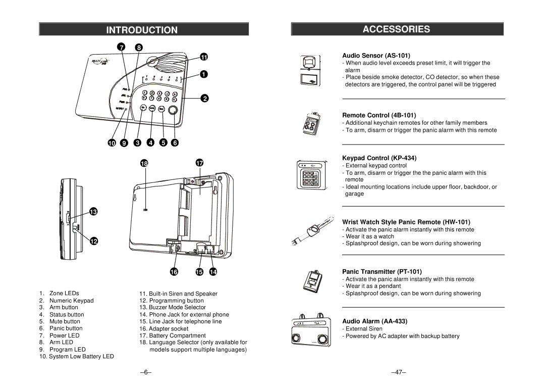 SkyLink AM-002/ML-001 manual Accessories 