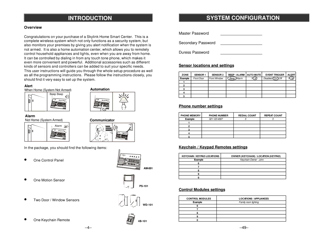 SkyLink am-100 manual Introduction, System Configuration 