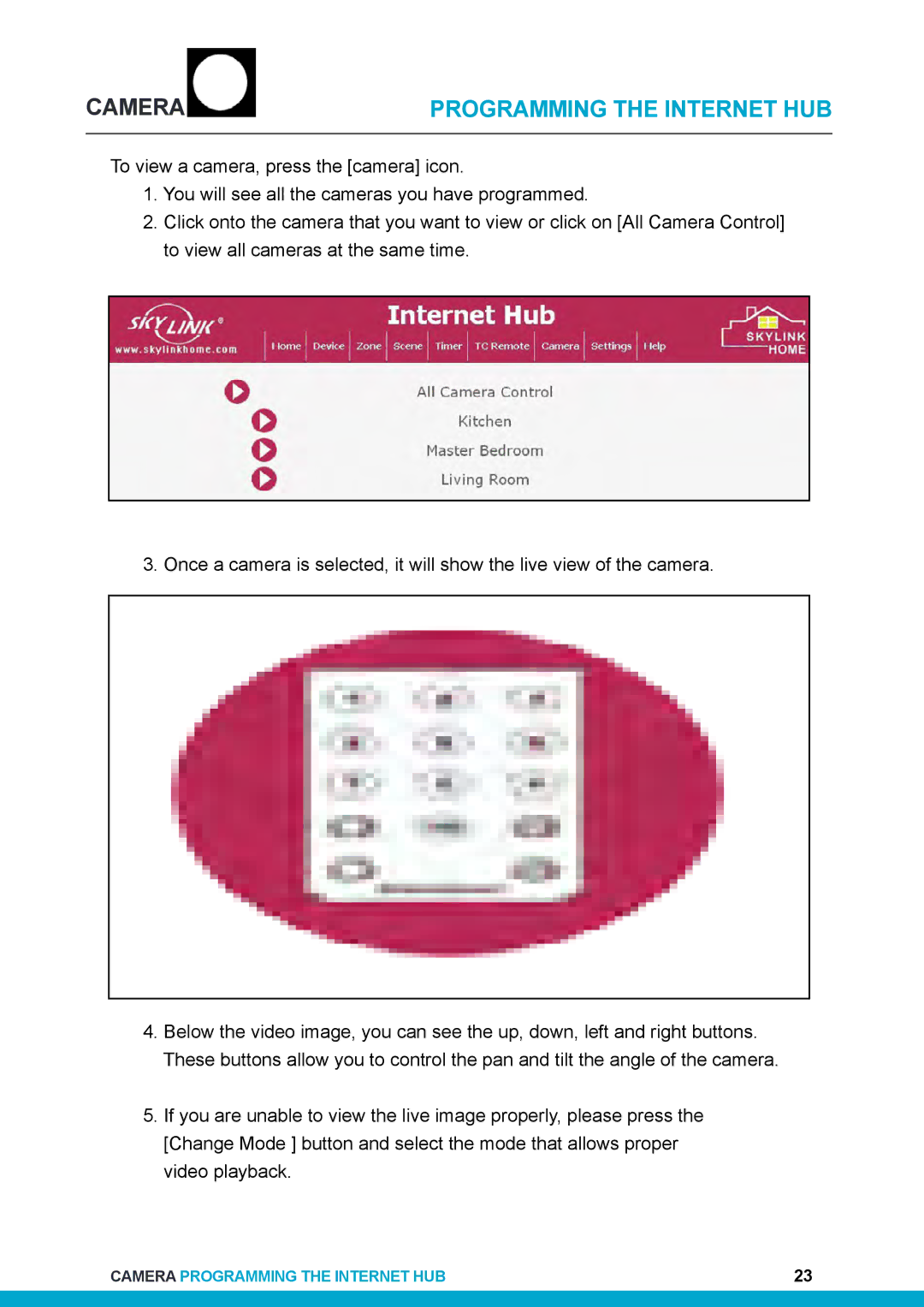 SkyLink HU-318 user manual Camera 