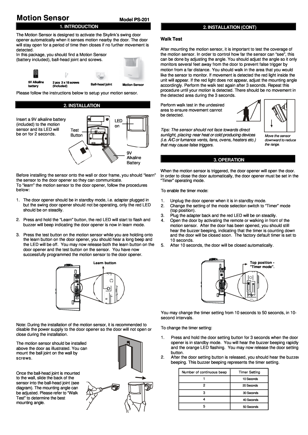SkyLink WB-201, WM-201, MC-201, PS-201, KP-434, DM-100A user manual Otodor --Swing Door Opener --Applications, Do not use for 