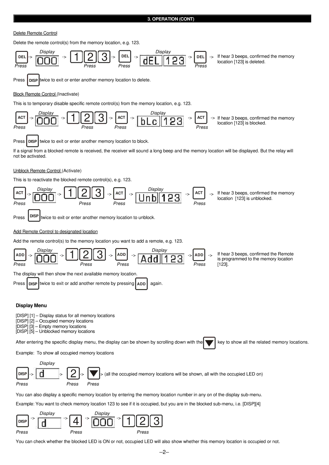 SkyLink R4G manual Display Menu 