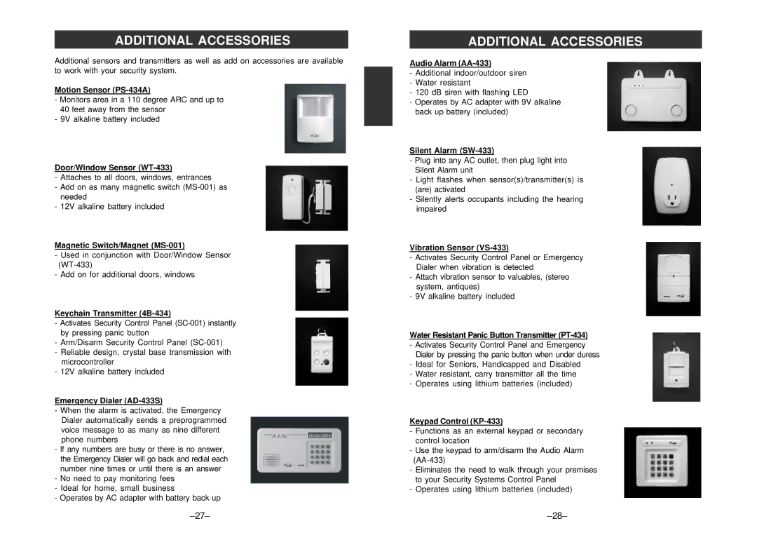 SkyLink SC-100 manual Additional Accessories 