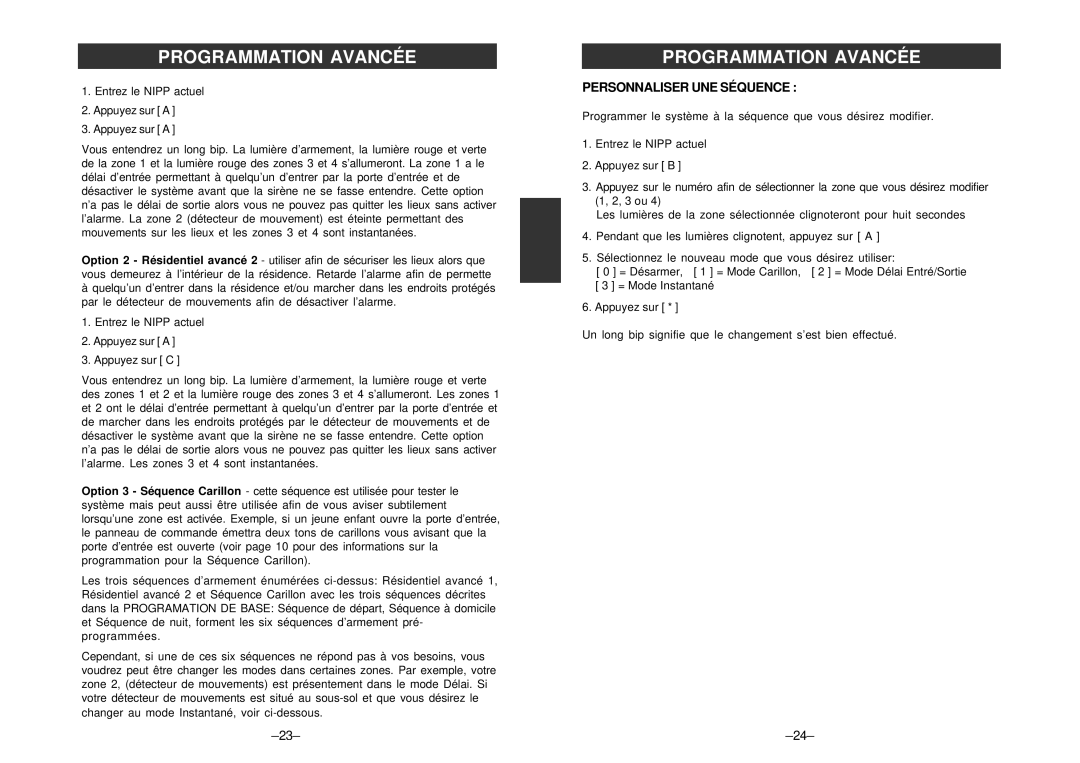 SkyLink SC-100 manual Personnaliser UNE Séquence 